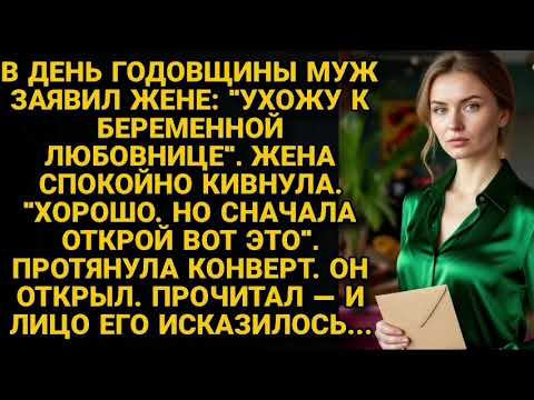 Видео: В годовщину он выбрал любовницу. "Сначала открой это", — сказала жена. Он прочитал и побледнел...