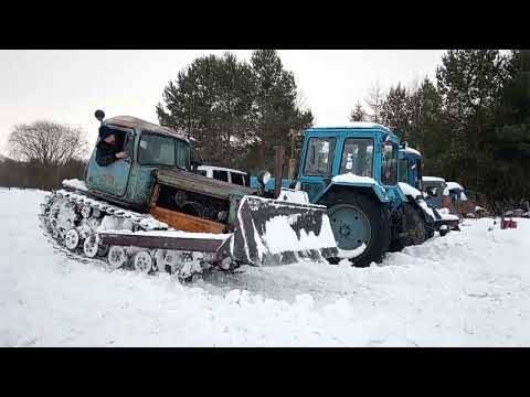 Видео: Аврал.  Только "Казахстан ДТ-75". Под снегом все местные дороги и улицы загородных посёлков