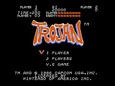 Видео: Полное прохождение денди ( Dendy, Nes ) - Trojan / Троянец