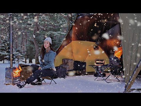 Видео: Интересная палатка Отличный одиночный кемпинг в сильный снегопад
