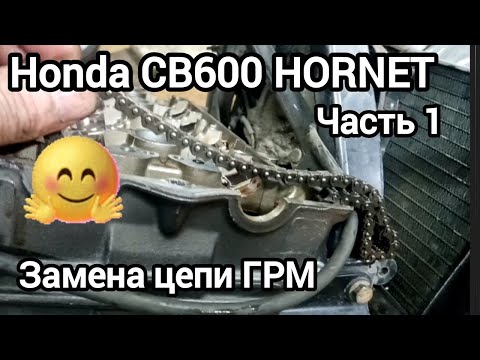 Видео: HONDA CB600 Hornet замена цепи ГРМ, часть 1..
