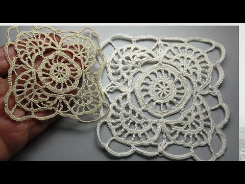 Видео: CROCHET Very beautiful square Красивый квадрат под  старинное кружево