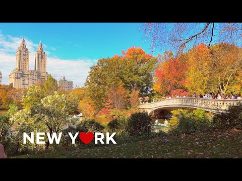 Видео: [4K]🇺🇸Прогулка по Нью-Йорку🍁: Наслаждайтесь осенней листвой в Центральном парке в солнечную субботу🍂