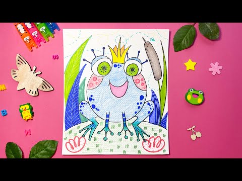 Видео: Милый рисунок лягушка царевна