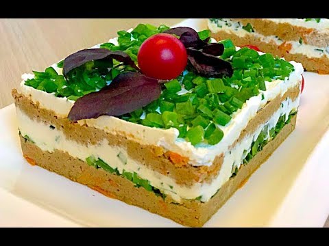 Видео: Меню на Новый Год 2022! Печеночный торт ( паштет) - без майонеза! Всем гостям понравится!