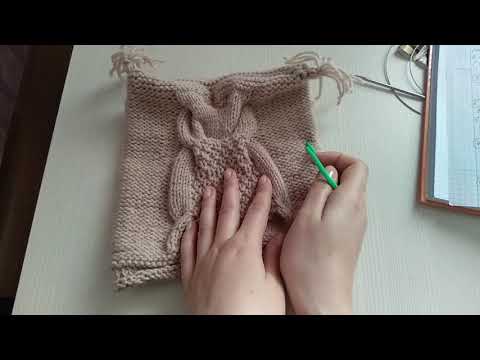 Видео: Шапочка с рисунком "сова" спицами