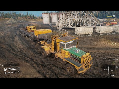 Видео: SnowRunner - Pacific P16 - доставить буровую установку на площадку