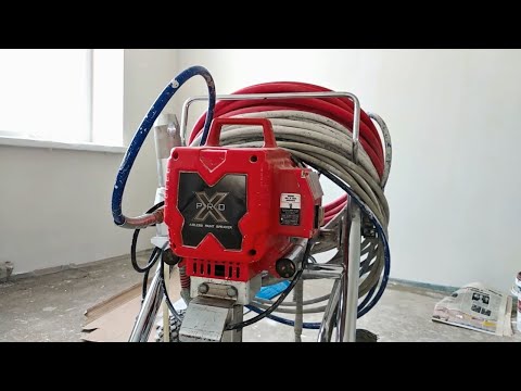 Видео: Работа окрасочным аппаратом DinoPower X-35 и его основные преимущества