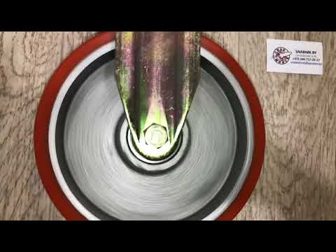 Видео: Колесо ED02 VBP 200 полиуретановое неповоротное, диск-чугун, 200х50 мм, (в уп. 2 шт), EMES