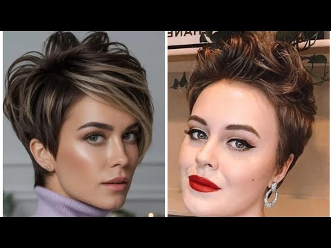 Видео: Последние 40 изображений коротких стрижек для женщин и удлиненного боба-пикси