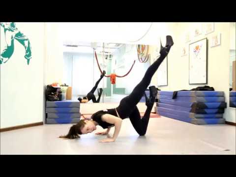 Видео: Партерная акробатика. Выход в Скорпион. Танцы на пилоне в Измайлово (Первомайская, Щелковская)