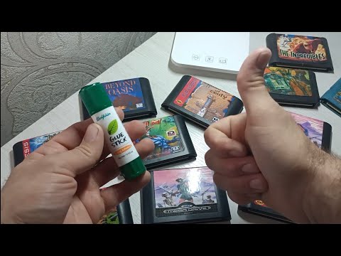 Видео: Лечим наклейки на картриджах Sega Mega drive (Лайфхак, который работает).