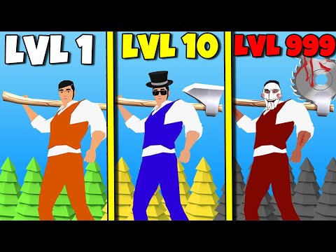 Видео: Эволюция лесоруба, Максимальный уровень в Idle Lumberjack !