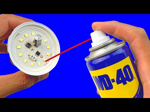 Видео: Нанесите WD-40 на сломанную светодиодную лампу, и вы будете поражены результатом!