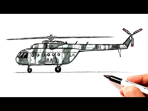 Видео: Как нарисовать Боевой Вертолёт