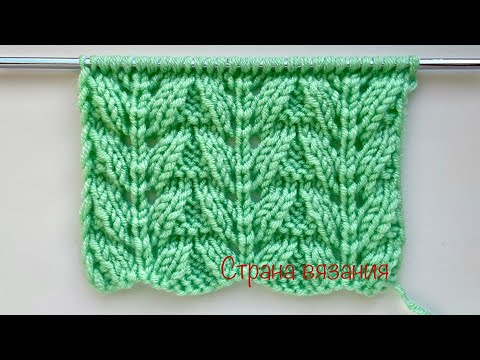 Видео: Узоры спицами. Узор «Бабочки». Knitting patterns. Butterflies pattern.