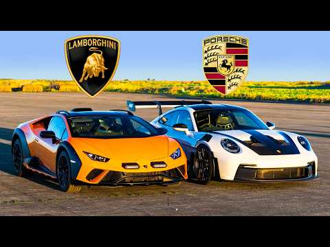 Видео: Кто победит в заезде: Lambo Huracan или же Porsche 911 GT3 RS?