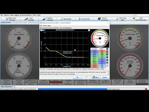 Видео: Основы настройки обогащения разогрева Megasquirt