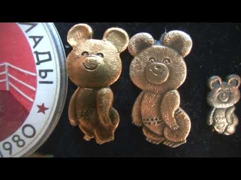 Видео: Набор значков Олимпийский Мишка