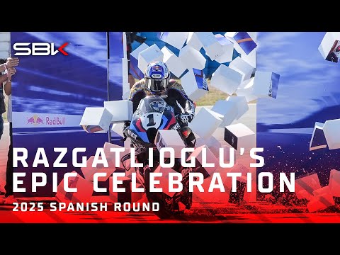 Видео: Разгатлиоглу разбивает стену, празднуя третий титул чемпиона WorldSBK 👑 | 2025 #SpanishWorldSBK 🇪🇸