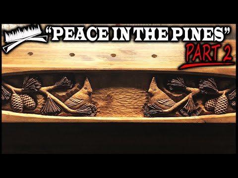 Видео: Резьба по дереву для каминной полки «Кардинальный» — «Мир в соснах» (часть 2) — Резьба по птицам ...