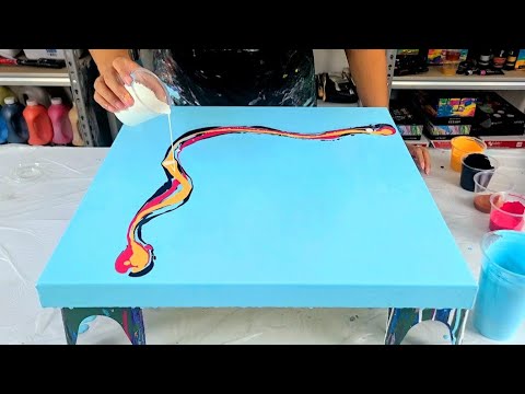 Видео: Удивительный! Акриловая заливка с SKY BLUE ~ Уникальный боковой дизайн ~ "Танцующий дракон"