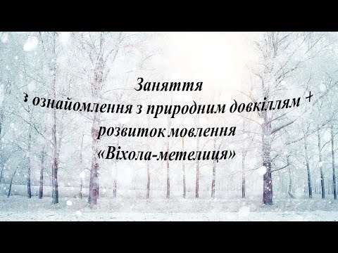 Видео: Заняття з ознайомлення з природним довкіллям + розвиток мовлення "Віхола-метелиця". Середня група