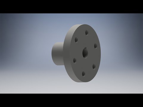 Видео: Моделирование Полумуфты 1 в Inventor - Видео уроки по Inventor