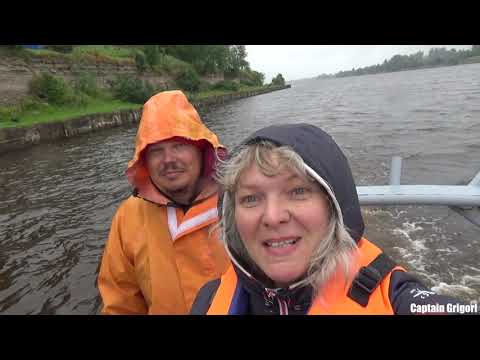 Видео: Путь из Варяг в Греки на Катамаране Навигатор река Прусыня, Волховский шлюз,  Шлиссильбург топ