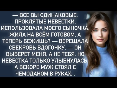 Видео: -Все вы одинаковые,проклятые невестки, использовала моего сыночка,а теперь бежишь?