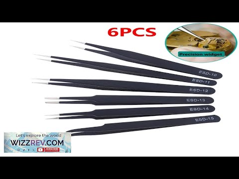 Видео: 6 антистатических пинцетов из нержавеющей стали ESD, инструмент для технического обслуживания, пр...