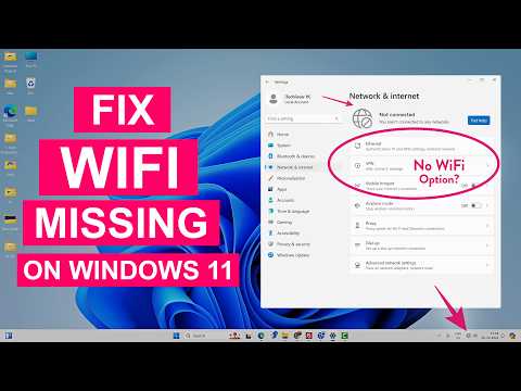 Видео: Исправление проблемы с отображением WiFi в настройках Windows 11 | Исправление отсутствующего WiFi