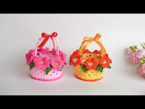 Видео: 🌼Я в восторге от результата🌸 Детская ЦВЕТОЧНАЯ корзинка крючком подробный МК🌻