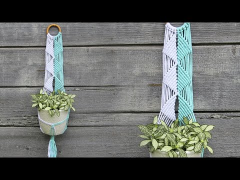 Видео: Macrame Plant Hanger Tutorial 28 | Макраме Кашпо для Цветов | Macrame Pattern | Macrame Tutorial