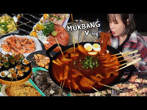 Видео: титр) I don't sleep and eat 24 servings for 24 hours. Spicy Tteokbokki Noodles Camping mukbang VLOG