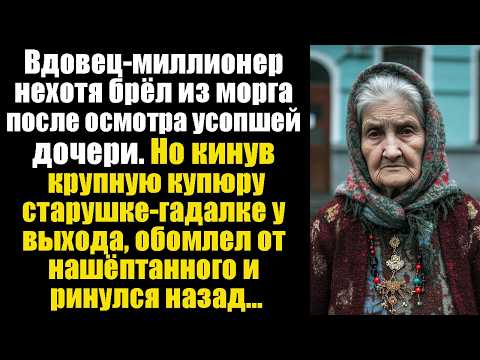Видео: Вдовец-миллионер нехотя брёл из морга после осмотра усопшей дочери. Но кинув крупную купюру старушке