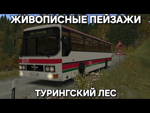 Видео: Живописные пейзажи на карте Турингский лес MAN UL 242 Omsi 2