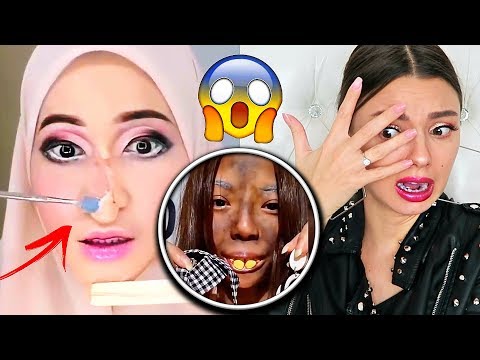 Видео: У МЕНЯ ШОК 😱 Смотрю Азиатский Вирусный Макияж Трансформацию