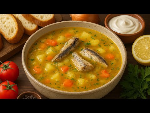 Видео: Сырный суп с сардинами — просто и вкусно!