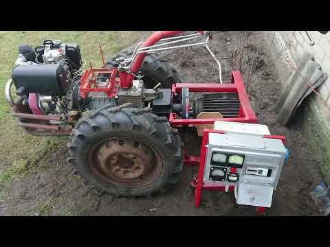 Видео: Генератор з асинхронного двигуна 11кВт. Мотоблок Мотор Січ