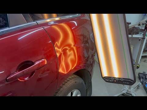 Видео: Ремонт жёсткой вмятины без покраски 😱