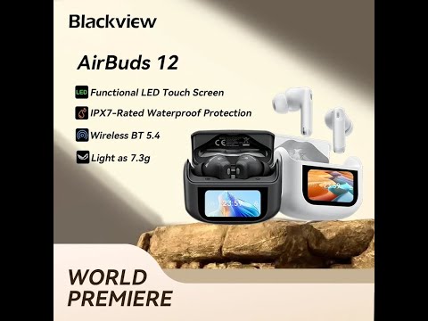 Видео: Обзор Blackview Airbuds 12, беспроводных наушников с сенсорным экраном, шумодав, 400мАч, IPX7