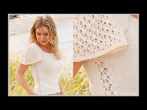 Видео: Ажурный узор, подсказки по схеме узора спицами для топа с крылышками