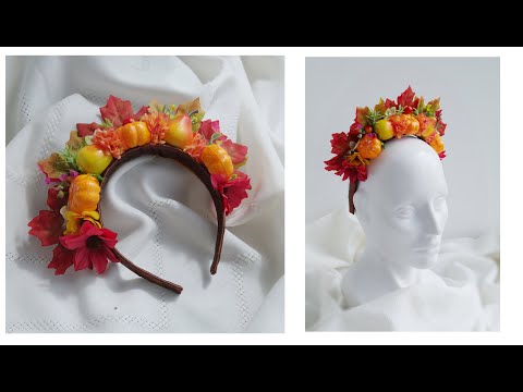 Видео: DIY осенний кокошник / autumn hair accessory / Herbsthaarzubehör