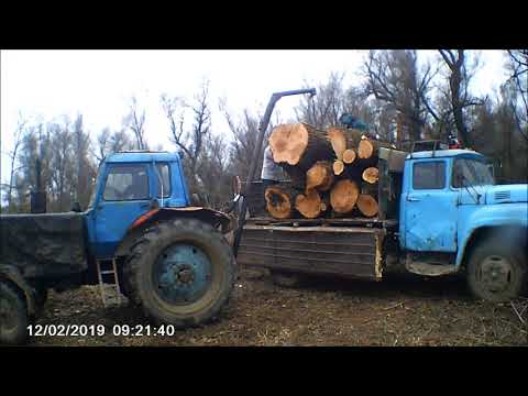 Видео: ПОГРУЗКА ДРОВ ТРАКТОРОМ