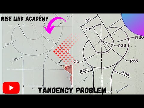Видео: Как построить гаечный ключ (ТЕХНИЧЕСКИЙ ЧЕРТЕЖ) Задача на касательную 3, инженерный чертеж 👌