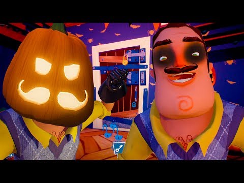 Видео: СЕКРЕТ ПРИВЕТ СОСЕД ! Хэллоуин у Hello Neighbor с Кидом и тыквами в доме странного соседа