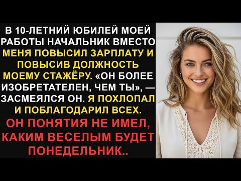 Видео: Мой начальник повысил моего стажера вместо меня в честь 10-летней годовщины моей работы. Было бы...