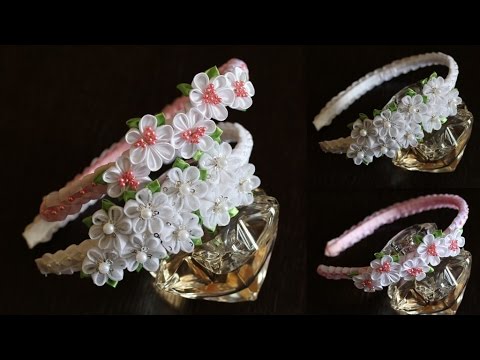 Видео: ОБОДОК КАНЗАШИ "ЦАРЕВНА" / Цветы из Лент/ Канзаши Мастер- Класс