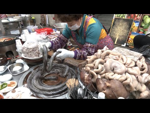 Видео: Свежие сунды, которые варены и продаются каждый день / свинины кишки / Корейская уличная еда